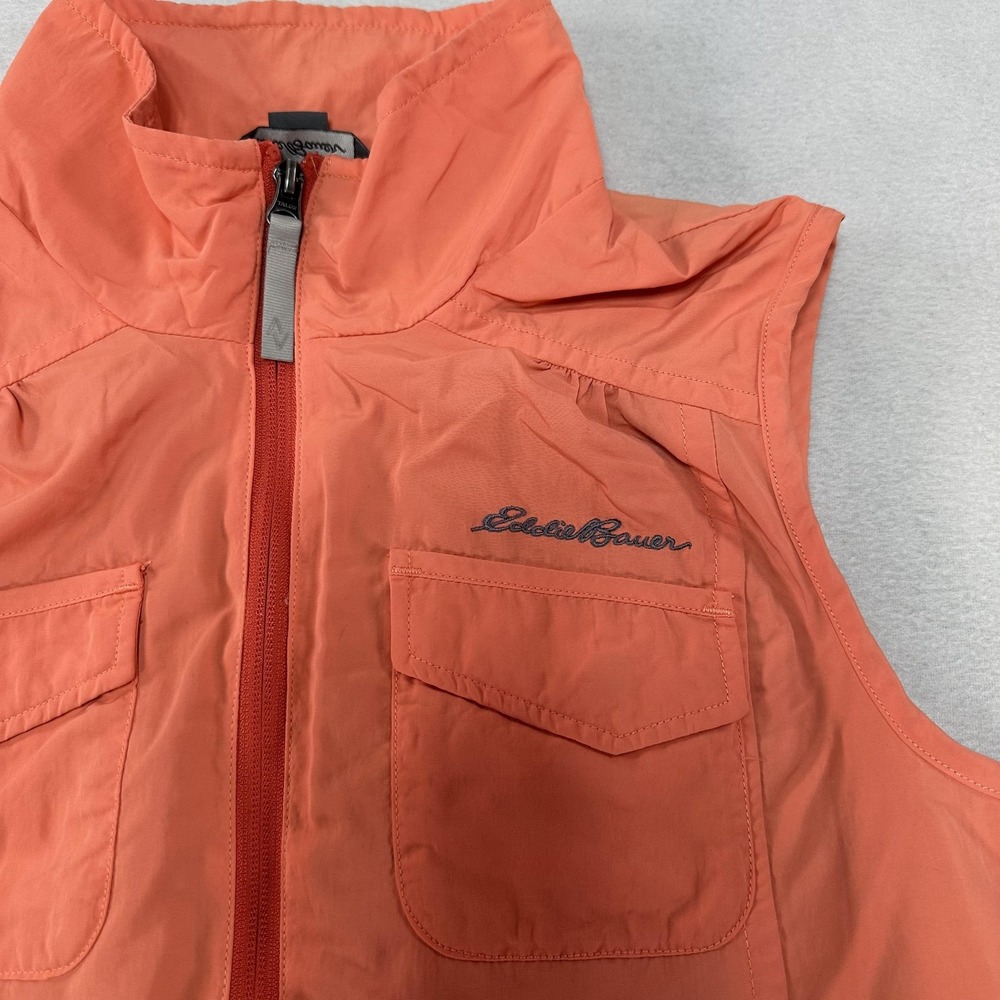 Eddie Bauer Travex Vest Womens Small Coral Nylon Lightweight Travel Hiking Zip - Picture 2 of 13